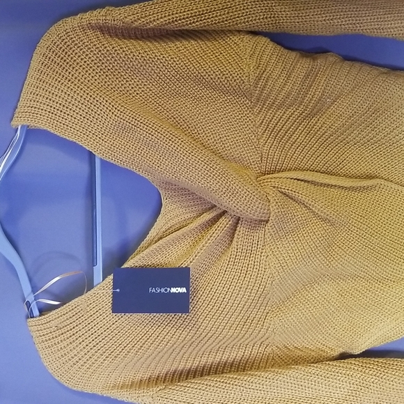 Fashion Nova Fall sweater Mustard sz. M - Picture 6 of 9